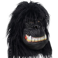 Masque en latex réaliste pour la tête, masques d'animaux gorille singe, masque en latex pour la tête d'animal, costume de gorille en latex pour Halloween