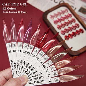 Vendeeni OEM/ODM Esmalte en Gel para Uñas Ojo de Gato 15 ml, 12 Colores, No Tóxico, de Marca Propia, Gema Cristal Rojo Brillante Efecto Vidrio - Product Image 4