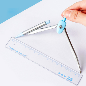 Tám mảnh văn phòng phẩm thiết lập với kim loại và nhựa văn phòng vẽ cai trị trường quà tặng cho sinh viên Hộp màu đóng gói - Product Image 4