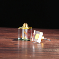 YL-9018 Vente en gros de flacons de parfum arabes en cristal transparent sablé blanc, forme carrée, 3 ml, 6 ml, 12 ml, cadeau pour la Saint-Valentin