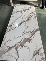 Plaque de marbre PVC 3,5 mm de style luxueux facile à nettoyer, imperméable et ignifuge pour les murs du salon