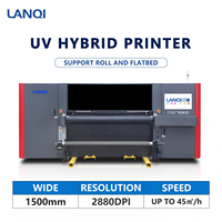 Imprimante UV numérique hybride de petit format 2400 dpi pour peinture décorative de qualité industrielle, avec bande transporteuse de 1500 mm, pour autocollants en verre