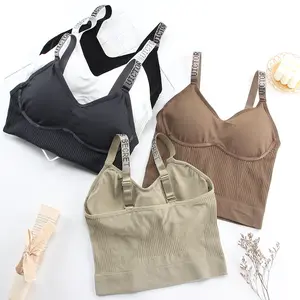 Hot Selling Hot Drill Beauty Back Underwear Wire Free Padded Comfortable Breathable Bra For Women