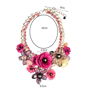 Collar de Moda con Diseño <span class=keywords><strong>Floral</strong></span> Tejido, Cadena Exagerada para la Clavícula, para Mujer - Product Image 4