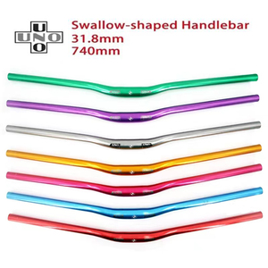 Manubrio de <span class=keywords><strong>Bicicleta</strong></span> de <span class=keywords><strong>Montaña</strong></span> UNO, Barra Curva Plateada de 31.8 mm, 640/680/720/760/800 mm, Manubrio Plano Elevado para <span class=keywords><strong>Bicicleta</strong></span> - Product Image 1
