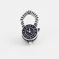 19x10mm Fancy Fashion Antique Oxidized Sterling Silver Clock Shaped Lobster Clasp Closure Closure Clasp Bracelet Jewelry Findings