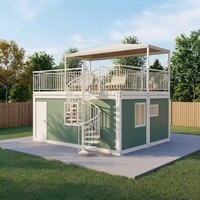 Villa Modulaire Préfabriquée Haut de Gamme de 20 pieds avec Mur en Verre Double Vitrage Détachable pour Bureau Conteneur ou Chambre d'Hôtes en Station Balnéaire Scénique