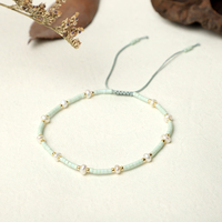 Go2boho Bracelets de perles d'eau douce tissés à la main Mini Bracelet réglable en perles colorées pour femmes