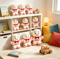 Peluche Bonhomme en pain d'épices, adorable personnage de dessin animé de Noël, poupée en peluche pour collection d'enfants, vente en gros
