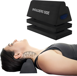Bloque de tracción cervical de espuma viscoelástica firme para alineación espinal y de cuello, dispositivo de tracción cervical con diseño ajustable en 3 alturas - Product Image 1