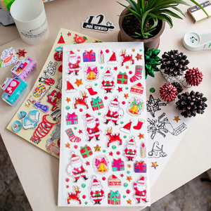 Autocollants en PVC de Noël en vente chaude, autocollants décoratifs en vinyle attrayants pour <span class=keywords><strong>la</strong></span> décoration de planificateur et l'ornementation de cartes de Noël - Product Image 1