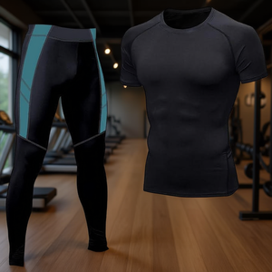 Conjunto Deportivo de Compresión para Hombre Nestrue, Ropa Deportiva de Invierno de Secado Rápido, Transpirable, Resistente al Viento, Manga Larga, Cuello Redondo - Product Image 2