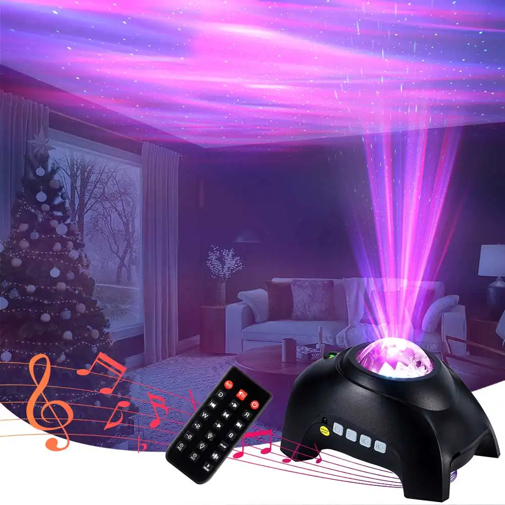 Muziek Aurora Projector Lamp, Witte Ruis Aurora Projector Ster Galaxy Night Light Projector Voor Slaapkamer