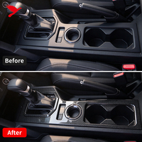 Pour Mitsubishi Triton L200 2024-2027, cadre de protection du levier de vitesses ABS, style carbone, 2 pièces, accessoires intérieurs de voiture
