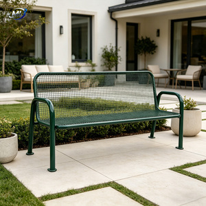 ม้านั่งกลางแจ้งสไตล์นอร์ดิก ดีไซน์ทันสมัย ทำจากสแตนเลส พร้อมพนักพิง สำหรับใช้ในสวนสาธารณะ ทนทาน รองรับได้ 4 ที่นั่ง - Product Image 4