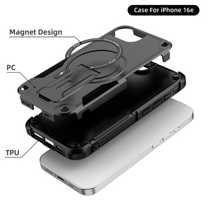 Cho <span class=keywords><strong>iPhone</strong></span> 16e từ trường hợp với vô hình đứng, New chống sốc Heavy Duty TPU + PC <span class=keywords><strong>Armor</strong></span> điện thoại di động bìa cho <span class=keywords><strong>Iphone</strong></span> 16e <span class=keywords><strong>2025</strong></span> - Product Image 5