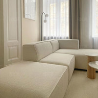 Canapé d'angle modulaire nordique, grande taille, en tissu, design moderne, pour salon