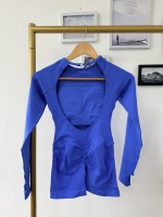 Jumpsuit Olahraga Wanita Model Terbaru 2026, Seamless, Tanpa Punggung, Lengan Panjang, Dapat Disesuaikan, untuk Yoga dan Fitness