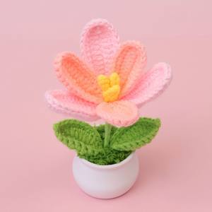 Petite fleur artificielle en fil fini, tournesol, muguet, tulipe, en pot, pour décoration de maison, de bureau, Saint-Valentin, pour enseignant - Product Image 6
