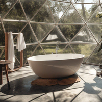 Dôme géodésique en verre pour camping, glamping, maison igloo, serre, hôtel de villégiature, jardin, extérieur, structure métallique
