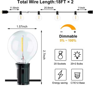 G40 Connectable Vườn Festoon Thương Mại Cổ Điển Lớp Ngoài Trời Thời Tiết Trang Trí Và <span class=keywords><strong>Luminar</strong></span> Led <span class=keywords><strong>String</strong></span> <span class=keywords><strong>Lights</strong></span> - Product Image 2