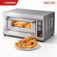 Four à pizza électrique à un seul niveau avec corps en acier inoxydable pour usage en cuisine de restaurant, vente directe d'usine