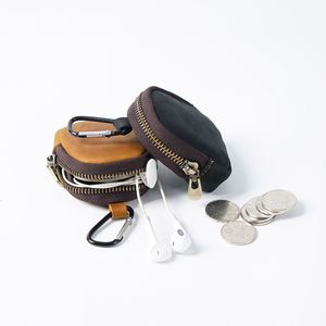 Genuine Leather Mini Zipper Coin Purse, Cute Shell Shape <b>Small</b> <b>Wallet</b>, Portable Earphone Case Key Bag for Women Men Daily Use - Product Image 3