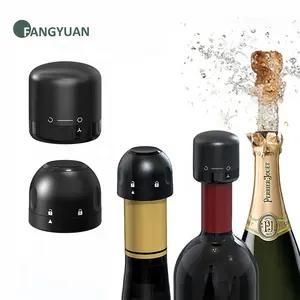 Hot selling custom logo bar accessories mini silicone cocktail champagne stopper red wine bottle stoppers with box wholesale