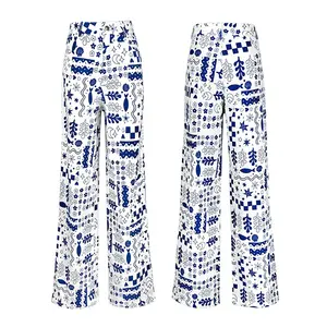 Jeans personalizzati da donna con stampa di loghi personalizzati a vita bassa larghi larghi bianchi Jeans da donna pantaloni lunghi con stampa floreale