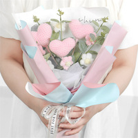 Bouquet de tulipes artificielles tissées à la main en laine tricotée, fleur éternelle, cadeau créatif pour la remise des diplômes, le Nouvel An chinois et le Nouvel An