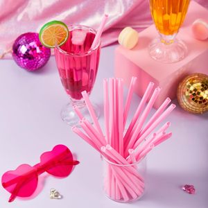 Pailles à boisson en forme de cœur en vrac, en plastique rigide durable, style mignon, couleurs rose, rouge, noir, jaune, couleur personnalisée pour restaurants, fêtes et événements - Product Image 2