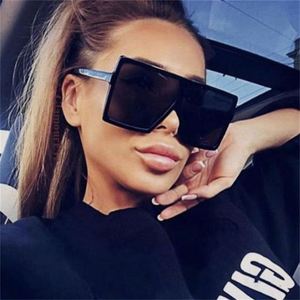 De sombras mujer gafas de sol de moda negro cuadrado gafas grandes marco gafas de sol Vintage Retro gafas Unisex oculos feminino - Product Image 5