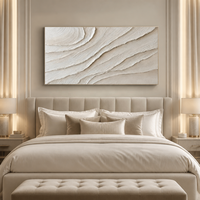 Peinture murale texturée à la main 60x120cm, art mural minimaliste, peinture à l'huile sur toile, paysage marin en relief, encadrée, décoration intérieure