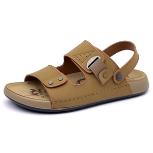 Pu Leather Slide <b>Sandals</b> For Men Massage Design Pvc Outsole <b>Comfortable</b> Summer Wear - Product Image 4