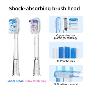 맞춤형 Ipx7 방수 여행 스마트 셀프 클리닝 교체 가능한 칫솔 헤드로 충전식 음파 전동 칫솔 - Product Image 5