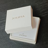 Boîte à ongles en carton 9x9x4 cm avec couvercle, doublure intérieure, compartiment de rangement pour accessoires, logo laminé par estampage à chaud