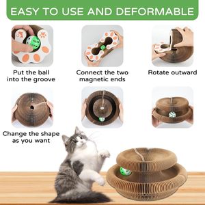 Kitty Kurlz Ball <strong>Scratch</strong> <strong>Pad</strong>: 1 Pack Cat Scratching Board Toy, Ideal Scratcher for Kitty's Claw Needs - Product Image 5