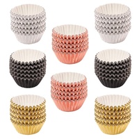Nouveaux emballages pour cupcakes en aluminium rose doré, mini-cups colorés, contenants pour cupcakes, outils de pâtisserie