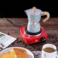 Cafetière Moka Pot 3, 6, 9 Tasses, Style Américain, Portable, Manuelle, en Aluminium, Écologique, Durable, avec Plateau de Précision, Thermique