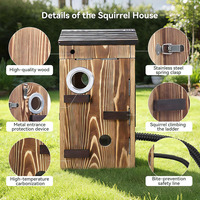 Nouvelle Boîte Habitat Portable Réutilisable en Bois pour Écureuils avec Caméra Solaire, Décoration de Nid d'Animaux d'Extérieur pour Jardin Quotidien