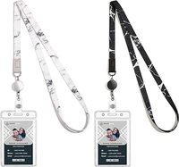 Porte-clés en polyester, cordon rond en nylon personnalisé avec logo, porte-badge personnalisé