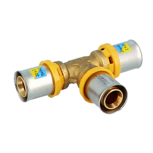 Raccordo a T a pressione per connettore idraulico multistrato 26x26x26 per sistema HVAC - Product Image 1