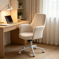Chaise de bureau pivotante moderne à hauteur réglable CARLFORD, siège en contreplaqué, structure en acier inoxydable pour la maison/le bureau/l'atelier