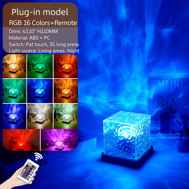 Dropshipping Company Small 16-Color Ocean Wave Modern LED Light Battery Remote Control Smart Cube for Home Living Room