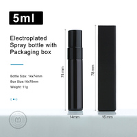 Flacon pulvérisateur en verre électroplaqué UV SUMEEAR 5 ml, flacon de voyage rechargeable avec bouchon pulvérisateur, atomiseur à buse en aluminium, boîte de pulvérisation