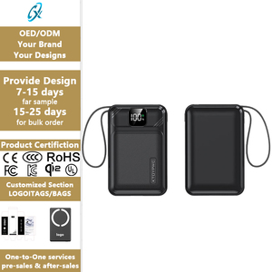 Mini Banco <span class=keywords><strong>de</strong></span> Energía Ultrafino <span class=keywords><strong>de</strong></span> 20000mAh con Cable Tipo-C Integrado, Pantalla Digital, Carga Rápida PD <span class=keywords><strong>de</strong></span> 22.5W, Cargador Portátil para Teléfono Móvil - Product Image 1