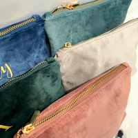 Pochette de maquillage en velours personnalisée, trousse d'accessoires de beauté, sac de voyage avec fermeture éclair