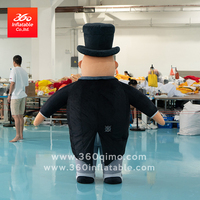 Costume gonflable personnalisé 360 degrés, costume de gentleman, grande mascotte de dessin animé, publicité gonflable pour événements en plein air