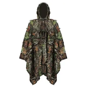 3D leaf poncho camouflage suit clothing tactical bird watching costume Ghillie suits