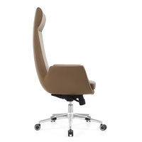 Chaise de bureau ergonomique de direction à dossier haut, réglable en hauteur, pivotante, en cuir PU moderne, pour bureau à domicile et chambre
